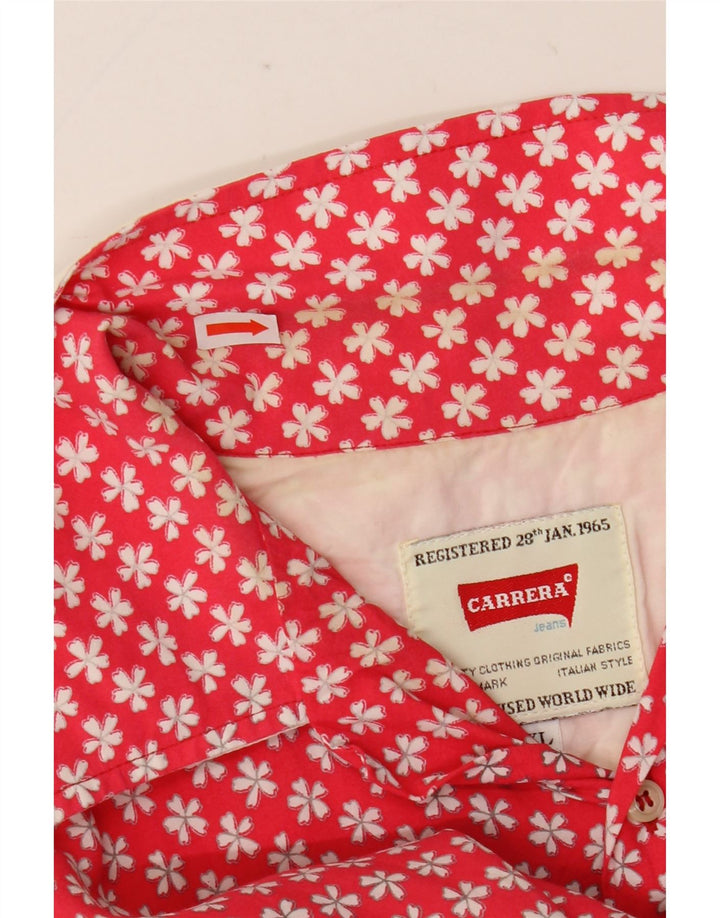Carrera Chemise à Manches Courtes Homme XL Rouge Floral