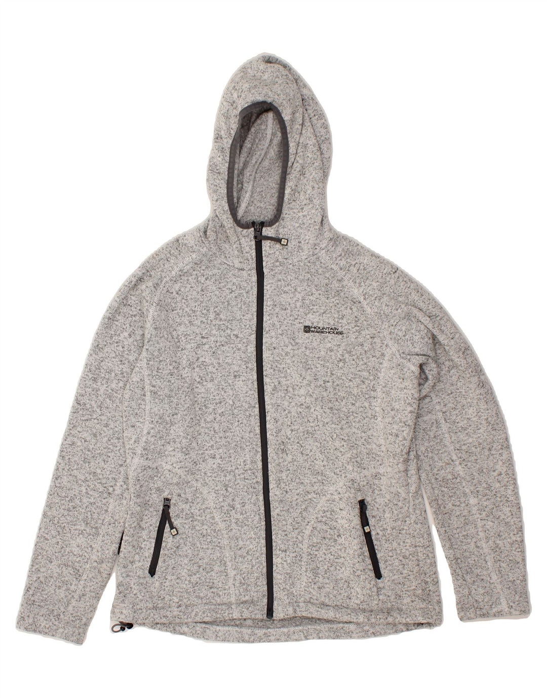 MOUNTAIN WAREHOUSE Womens Zip Hoodie Sweater UK 12 Medium  Grey Flecked Vintage Mountain Warehouse and Second-Hand Mountain Warehouse from Messina Hembry 