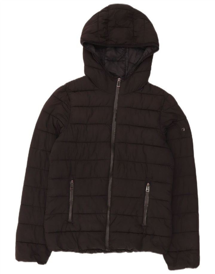 Champion Veste matelassée à capuche pour femme UK 10 Small Noir Polyester