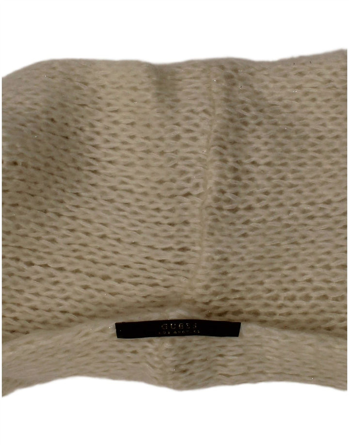 GUESS Womens Knit Cowl Scarf One Size White Classic