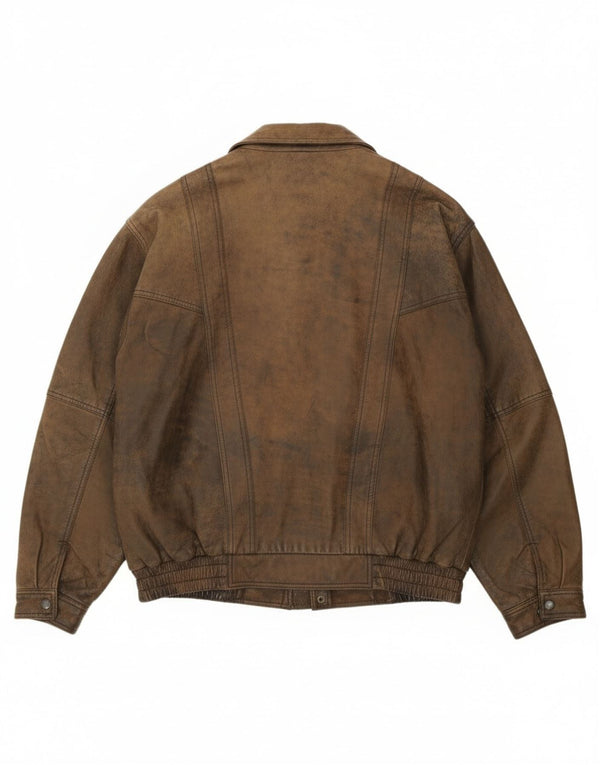 B&S Exclusive Veste en cuir bomber pour homme UK 42 XL Cuir marron