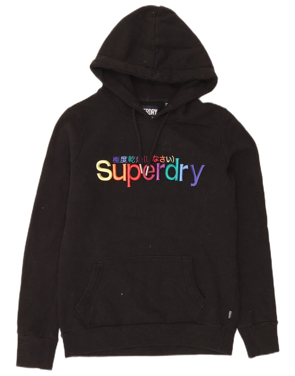 Superdry Pull à capuche graphique pour femme UK 10 Small Noir Coton