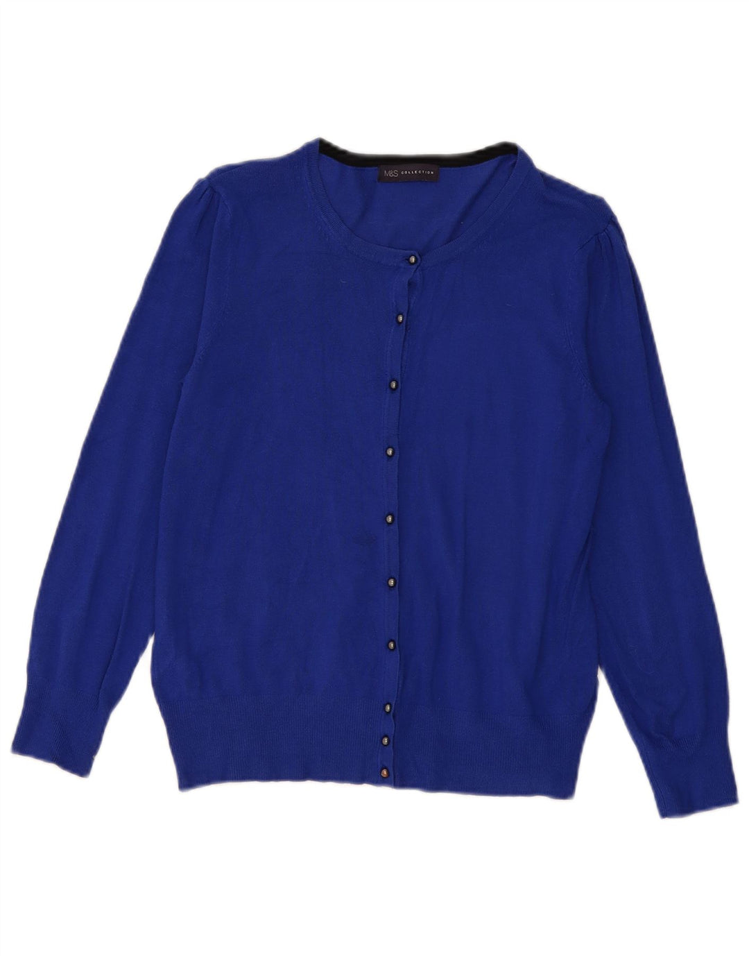 Marks & Spencer Pull Cardigan Femme UK 12 Bleu Moyen Viscose