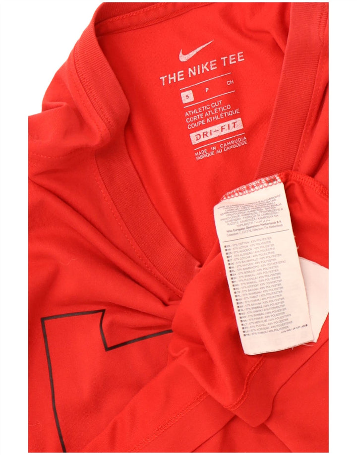 NIKE Hommes Dri Fit Graphic T-Shirt Haut Petit Rouge Coton