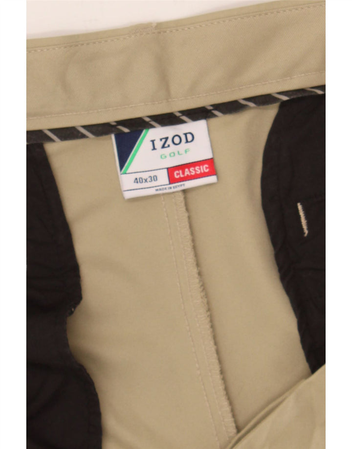 IZOD Mens Classic Straight Casual Trousers W40 L30 Khaki Polyester Vintage Izod and Second-Hand Izod from Messina Hembry 