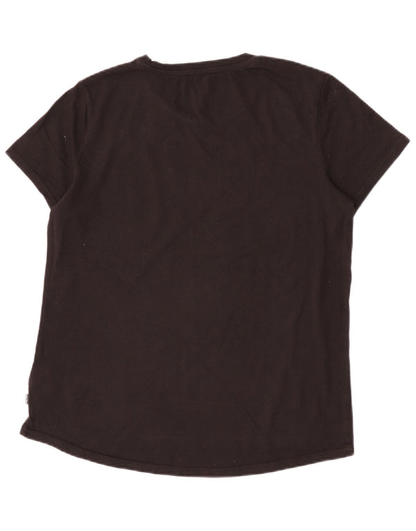 Puma T-shirt graphique pour femme UK 14 Noir moyen Coton