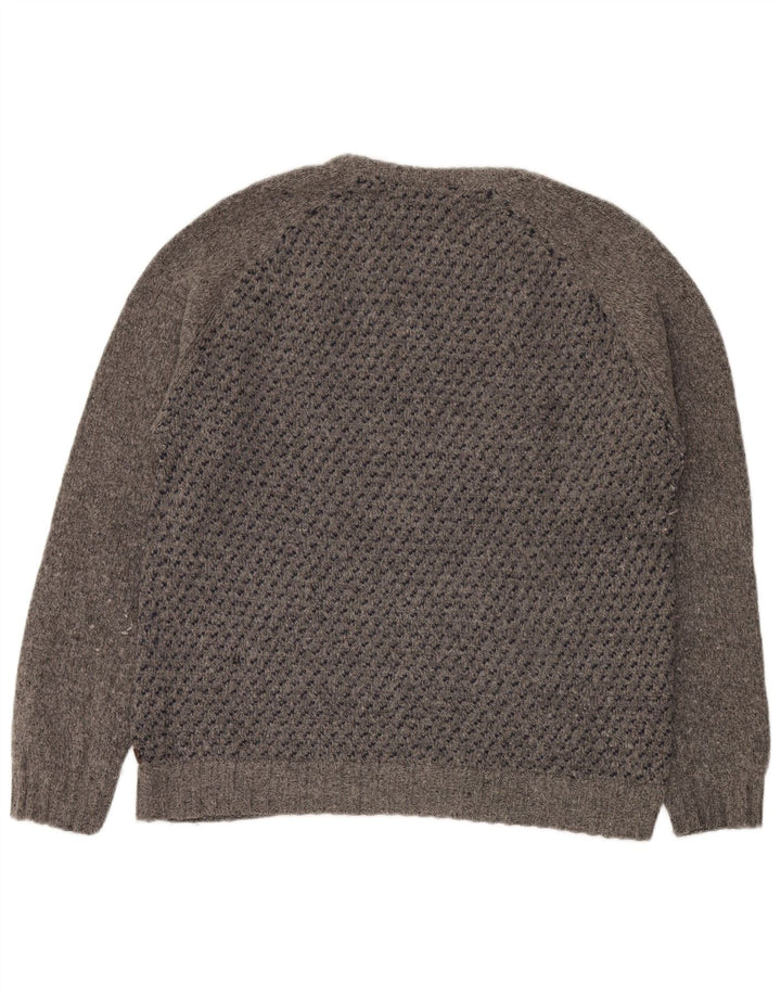 White Stuff Pull Col Ras du Cou XL Homme Gris Laine d'Agneau Pois