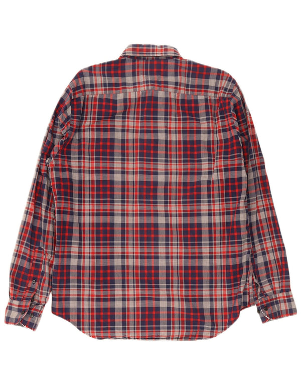 Tommy Hilfiger Chemise coupe classique pour homme en coton à carreaux bleus