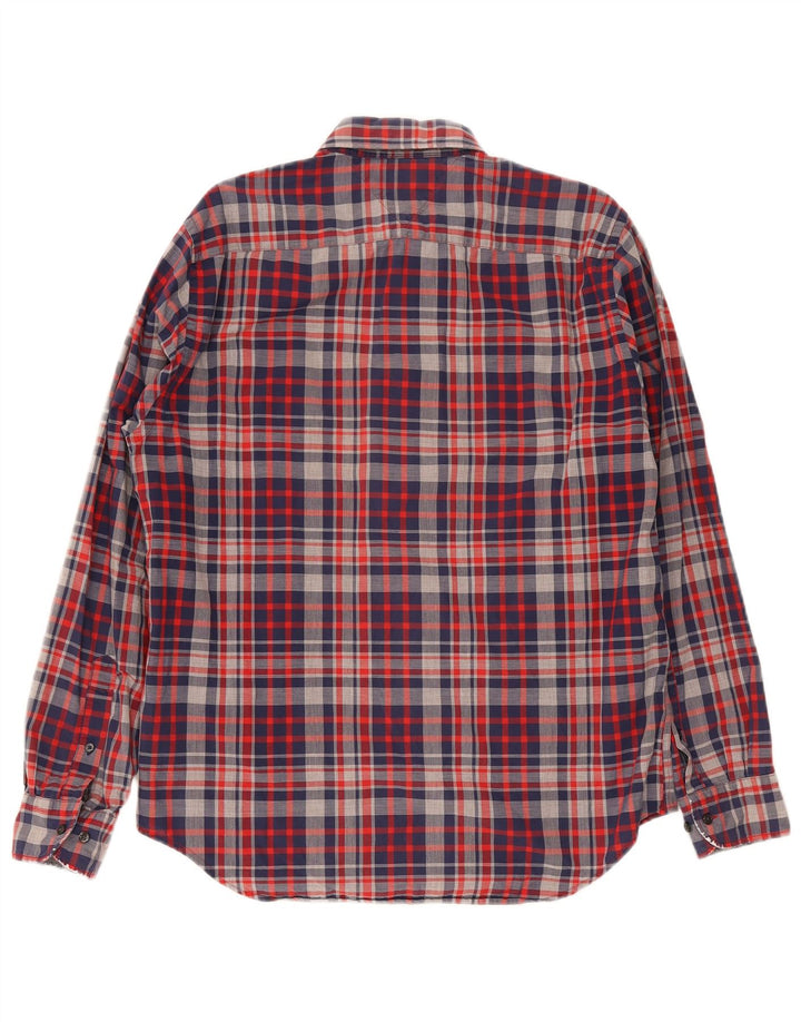 Tommy Hilfiger Chemise coupe classique pour homme en coton à carreaux bleus