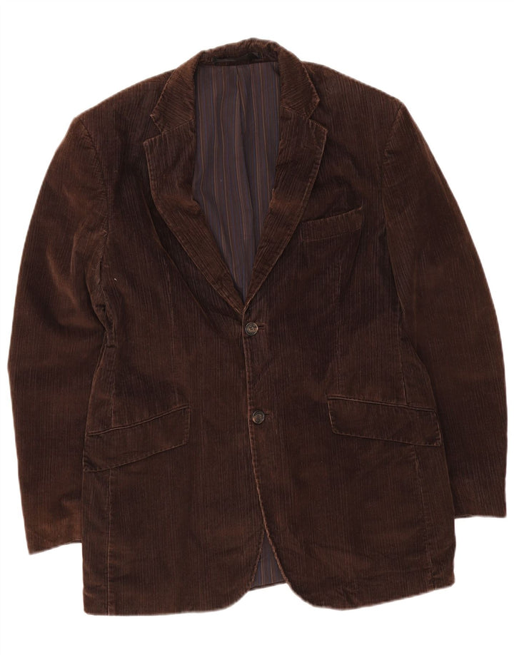 Marks & Spencer Veste blazer en velours côtelé à 2 boutons pour homme UK 38 Marron moyen