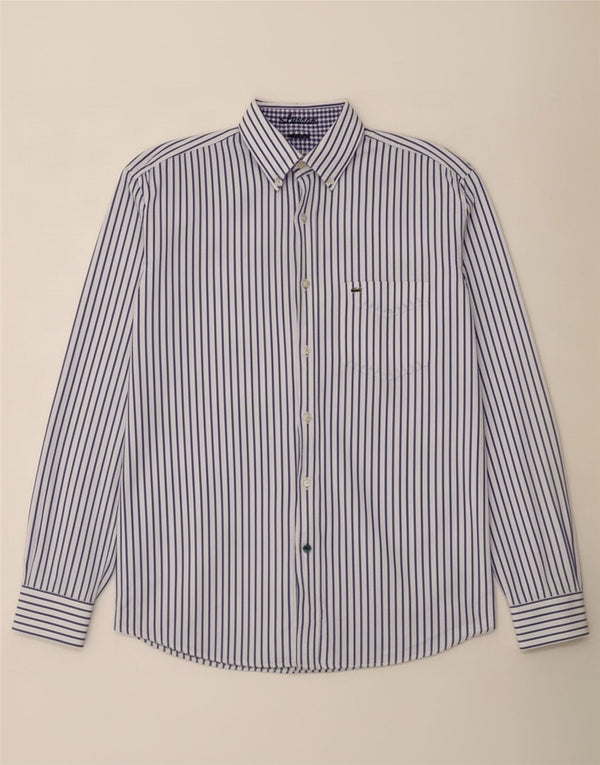 Lacoste Chemise Homme Taille 42 Grand coton à fines rayures blanches