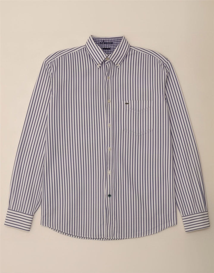 Lacoste Chemise Homme Taille 42 Grand coton à fines rayures blanches