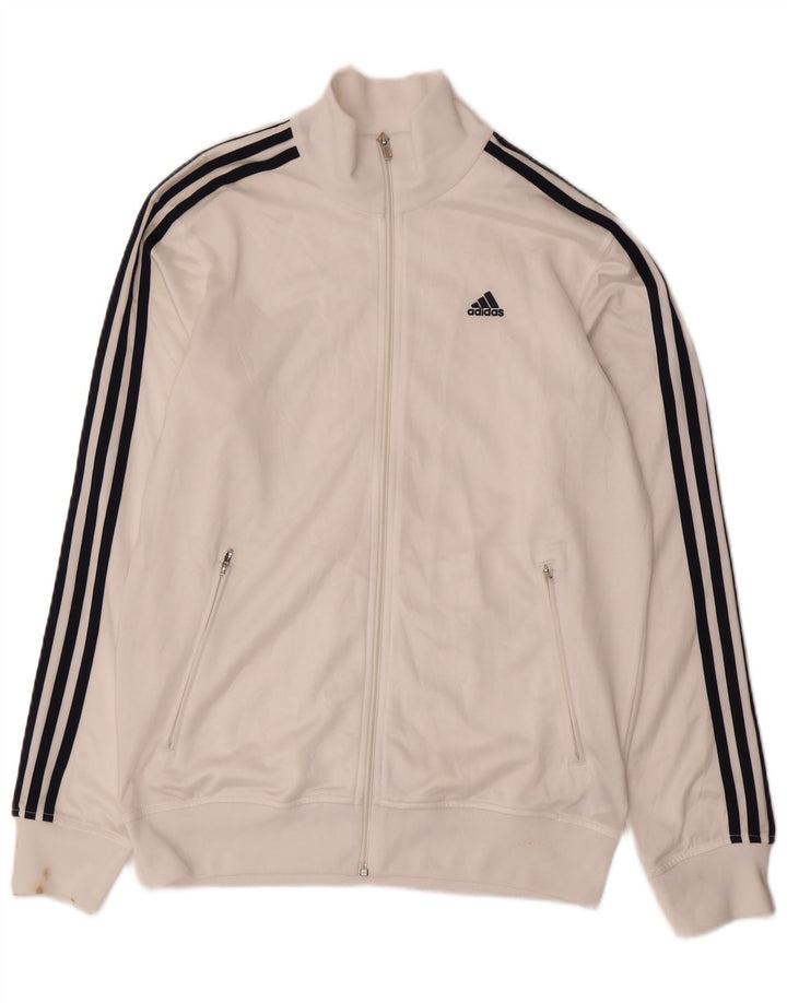 Adidas Veste de survêtement pour homme UK 38/40 Medium Blanc Polyester Sports