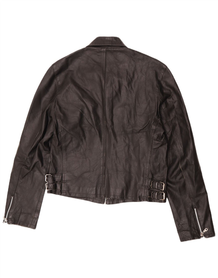 Spectra Veste en cuir pour femme UK 16 Large Noir
