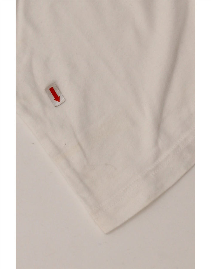 ADIDAS T-Shirt Femme UK 8/10 Petit Blanc Coton