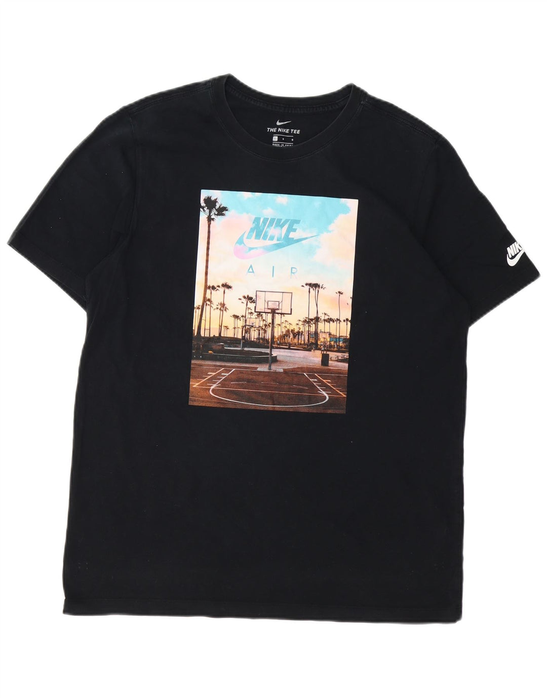 NIKE T-shirt graphique pour hommes, grand, en coton noir