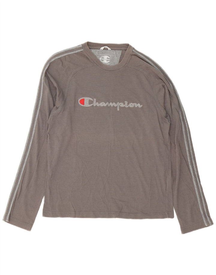 Champion Haut Graphique à Manches Longues Homme Gris Moyen Coton
