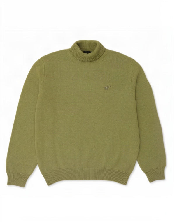 Henry Cottons Pull col roulé pour homme XL en laine vierge verte