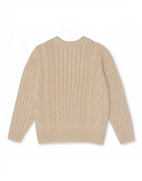 Zara Pull surdimensionné à col rond pour femme UK 12 Medium Off White