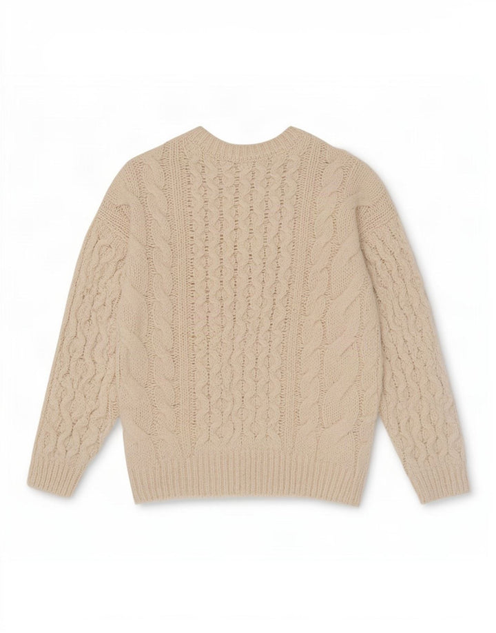 Zara Pull surdimensionné à col rond pour femme UK 12 Medium Off White