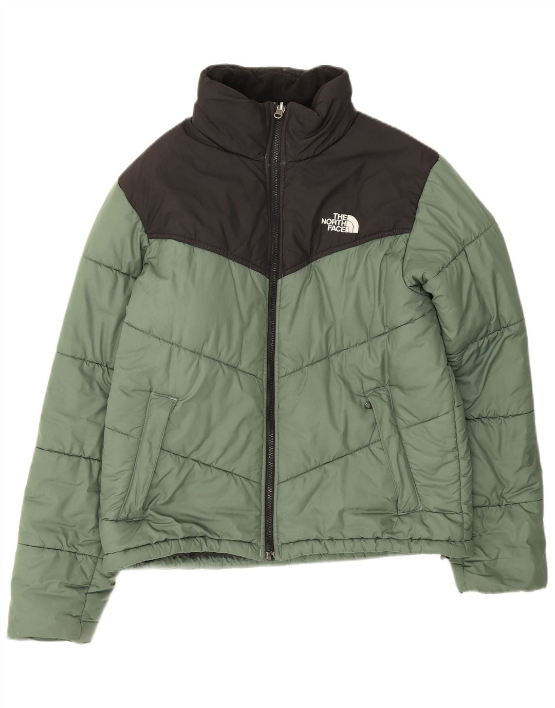 The North Face Veste matelassée pour homme UK 36 Small Vert Colorblock Polyester