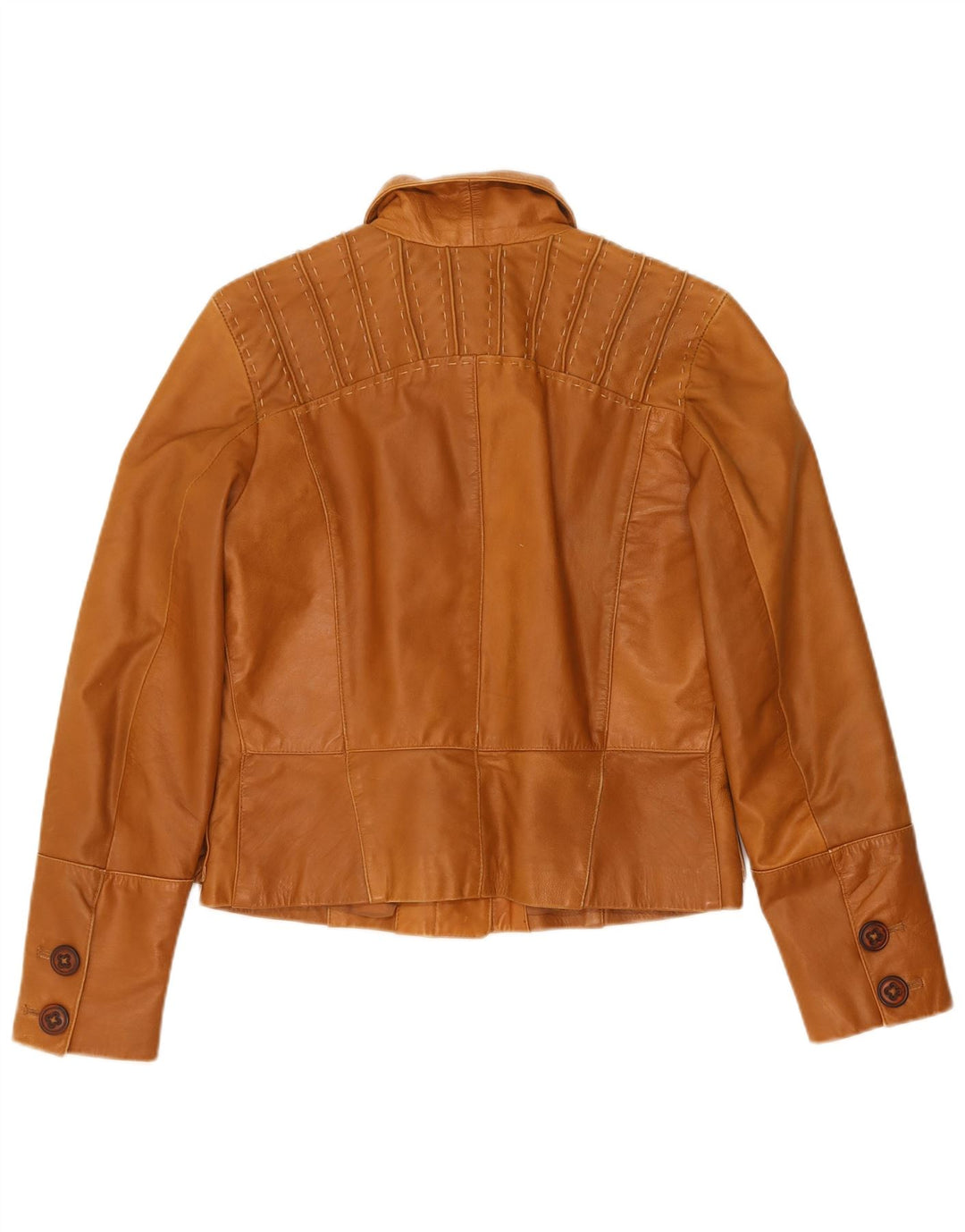 Veste en cuir femme vintage UK 12 Cuir brun moyen