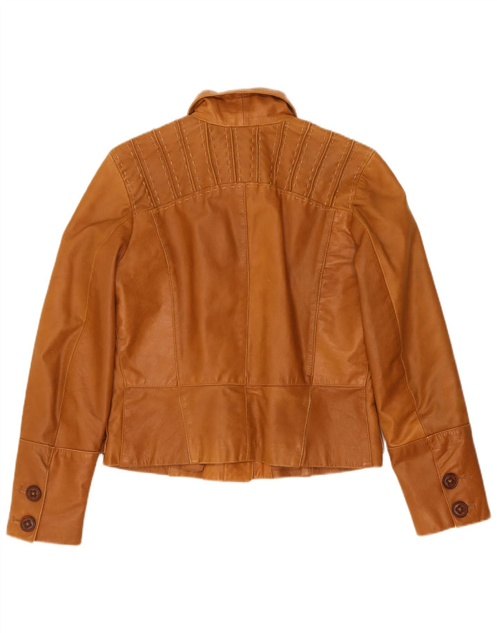 Veste en cuir femme vintage UK 12 Cuir brun moyen