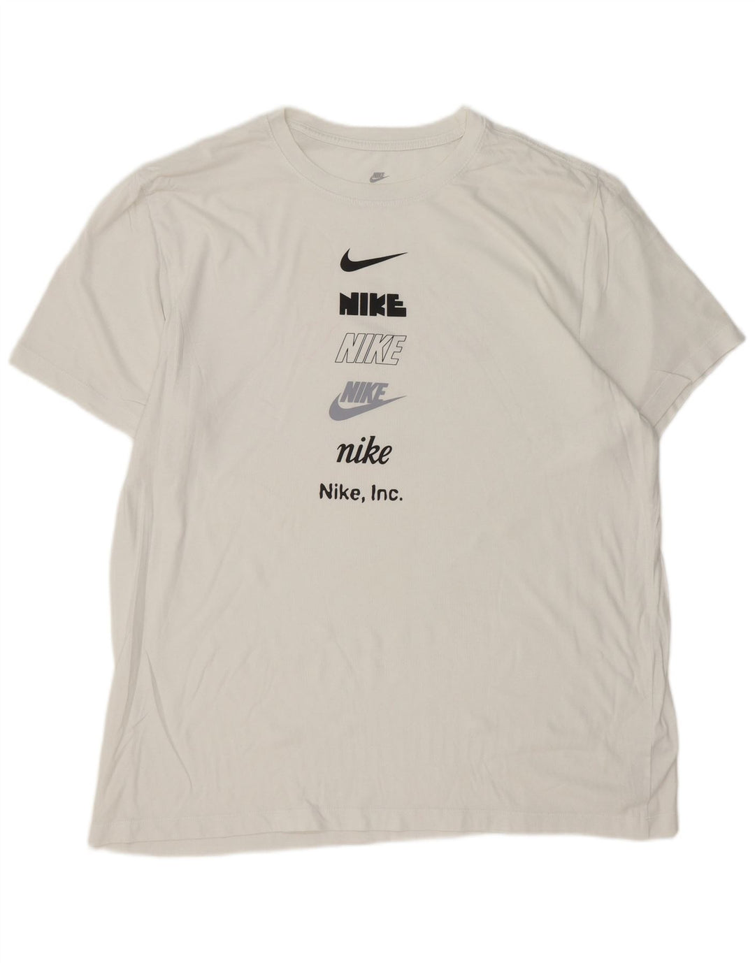 NIKE Mens Graphic T-Shirt Top 2XL White Cotton