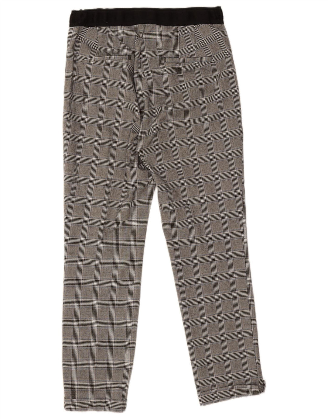 Zara Pantalon court slim pour femme Large W30 L25 Gris à carreaux