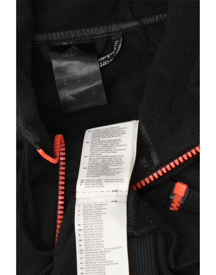 Adidas Pull à capuche zippé Climawarm Graphic pour homme en polyester noir moyen