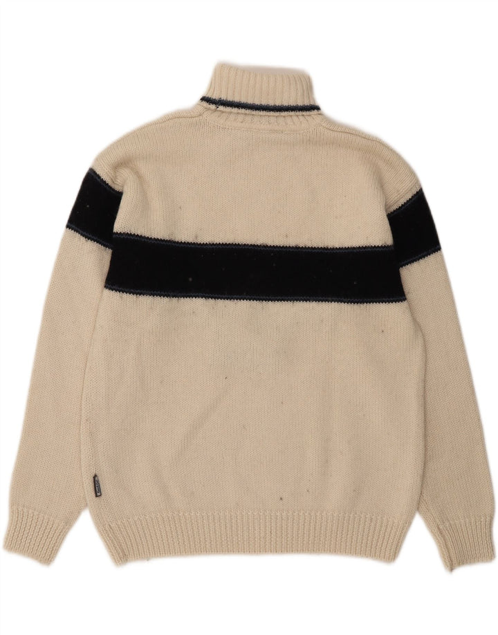 Knock Out Pull col roulé pour homme en laine color block blanc moyen