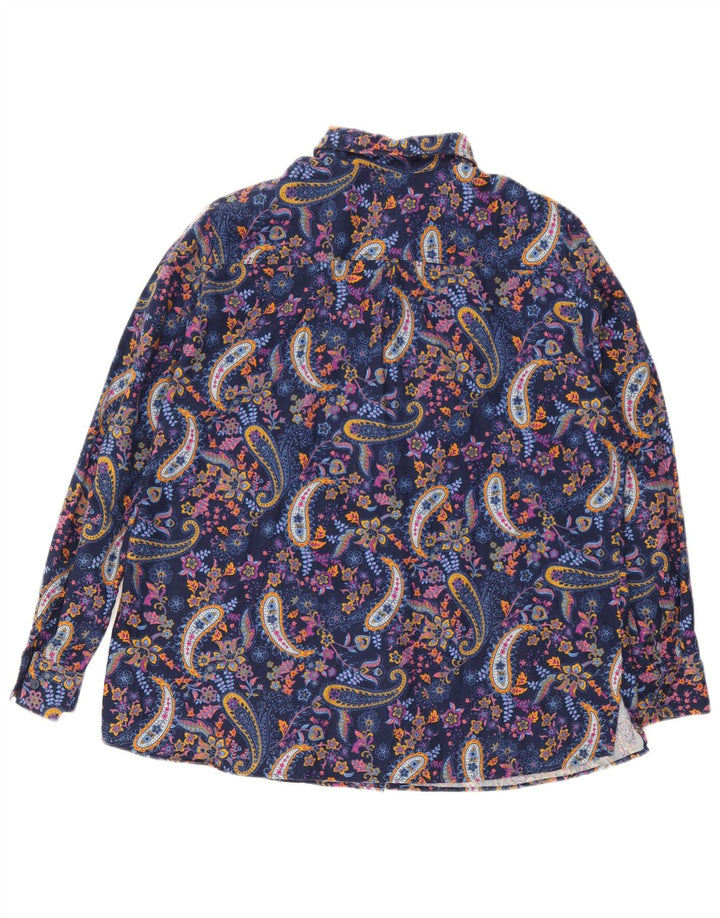 Walbusch Chemisier surdimensionné pour femme IT 44 Bleu marine moyen Paisley