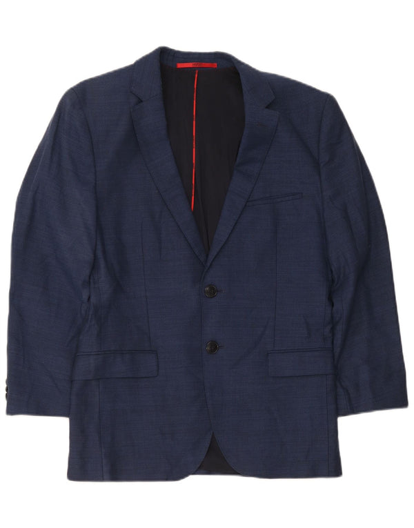 Hugo Boss Veste blazer à 2 boutons pour homme EU 46 Petite laine vierge bleu marine