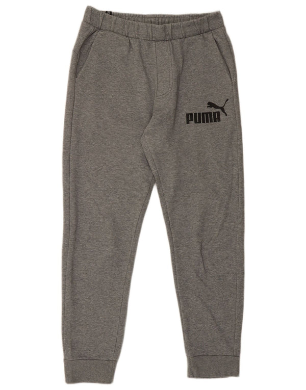 Puma Mens Graphic Tracksuit Trousers Joggers Medium  Grey Cotton