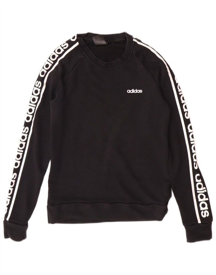 Adidas Sweat-shirt graphique pour femme UK 12/14 en coton noir moyen