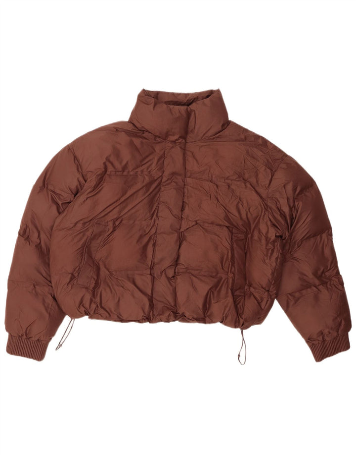 ZARA Veste matelassée courte surdimensionnée pour femme UK 14 Polyester marron moyen