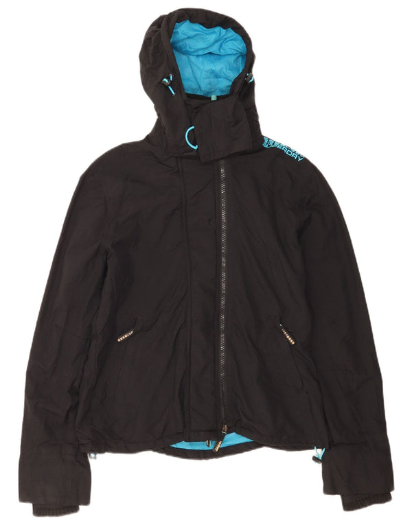 Superdry Veste coupe-vent graphique pour femme UK 16 Large Noir