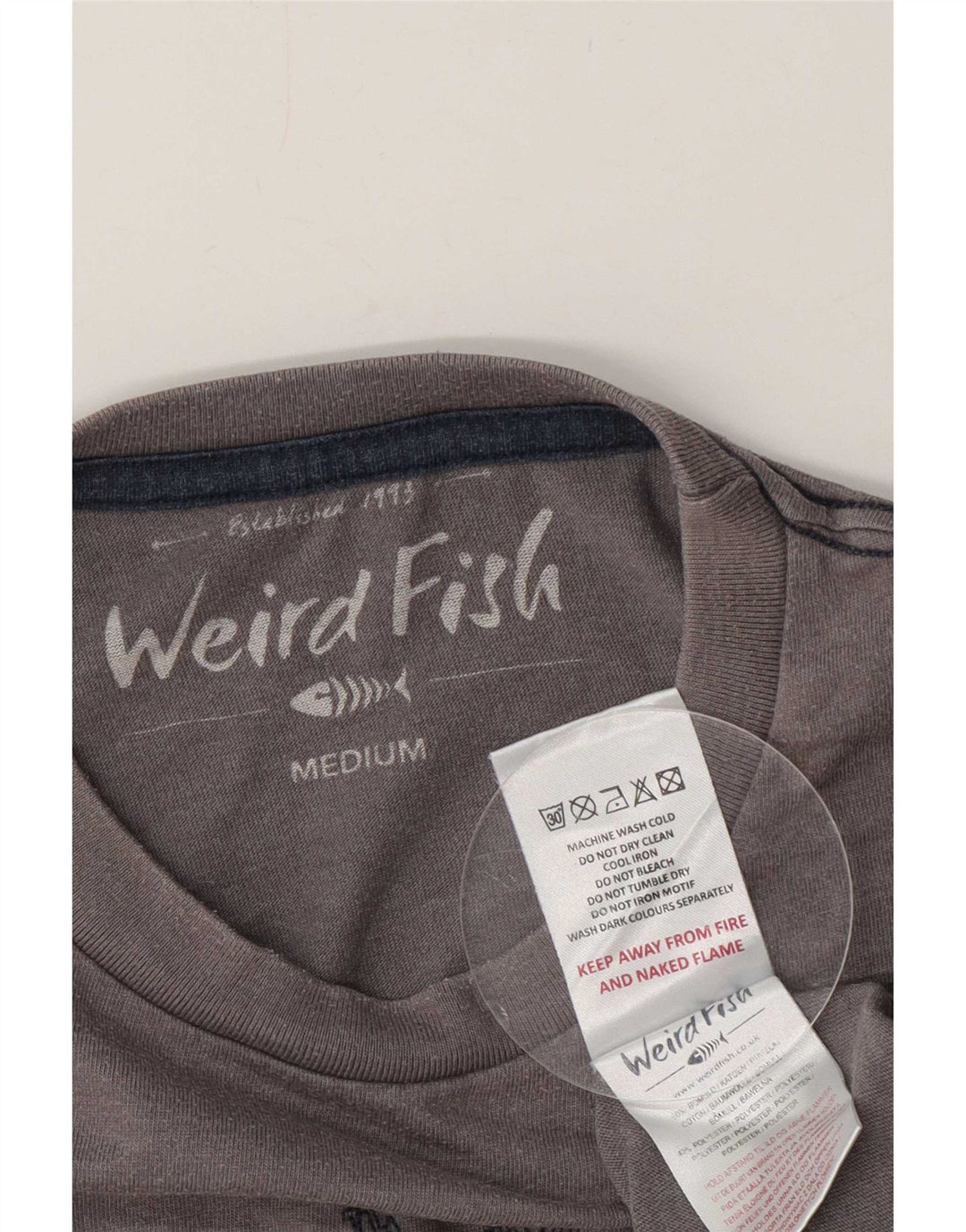 Weird Fish T-shirt graphique pour homme en coton gris moyen