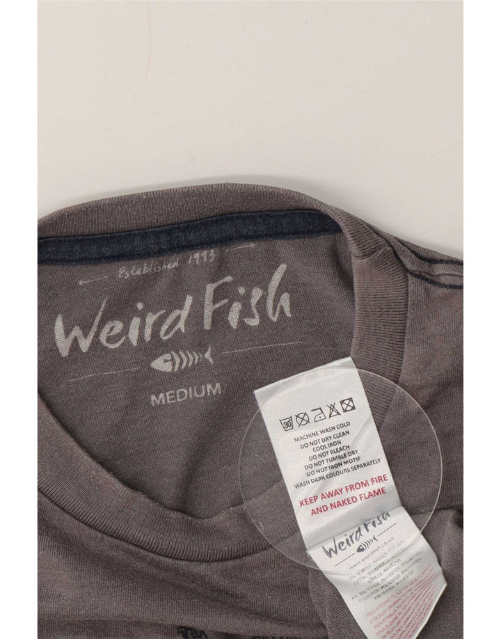 Weird Fish T-shirt graphique pour homme en coton gris moyen