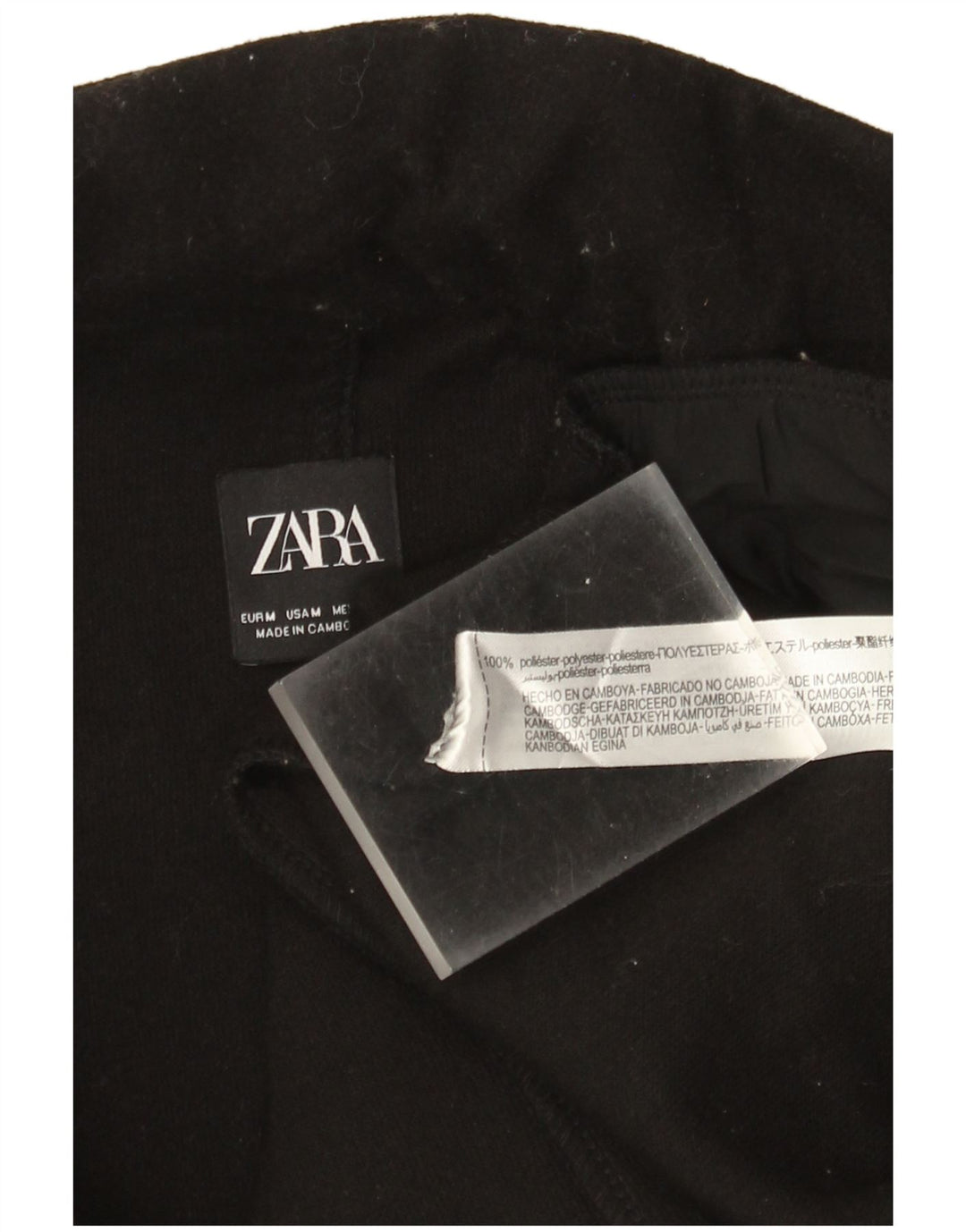 Zara Womens Open Overcoat UK 14 Medium Noir Polyester