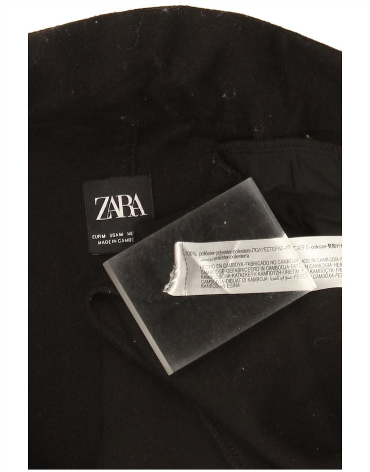 Zara Womens Open Overcoat UK 14 Medium Noir Polyester