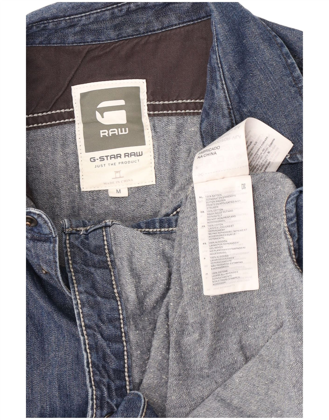 G-Star Chemise en Jean Homme Bleu Moyen Coton