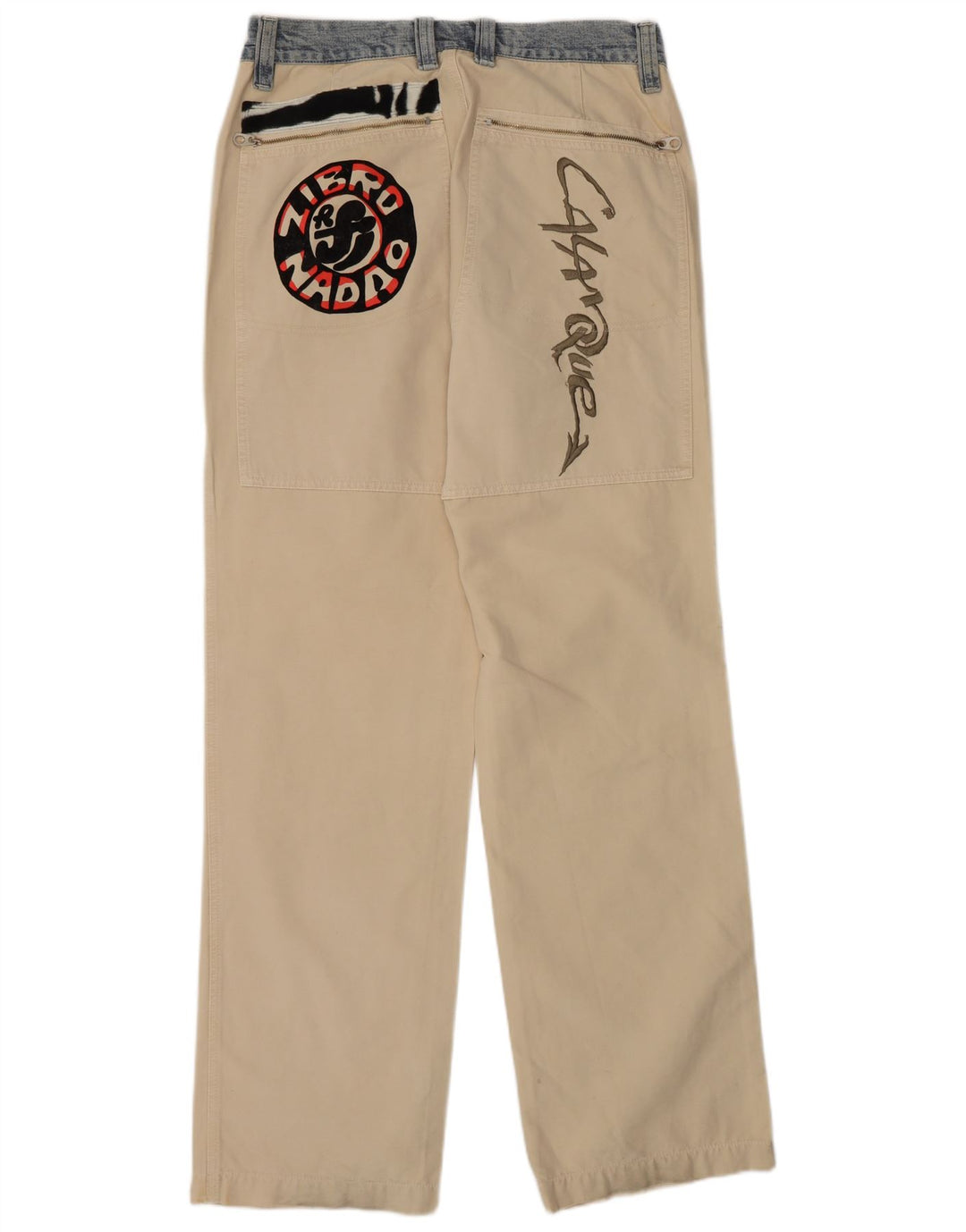 Think Pink Pantalon cargo régulier pour homme EU 48 Medium W32 L33 Coton beige