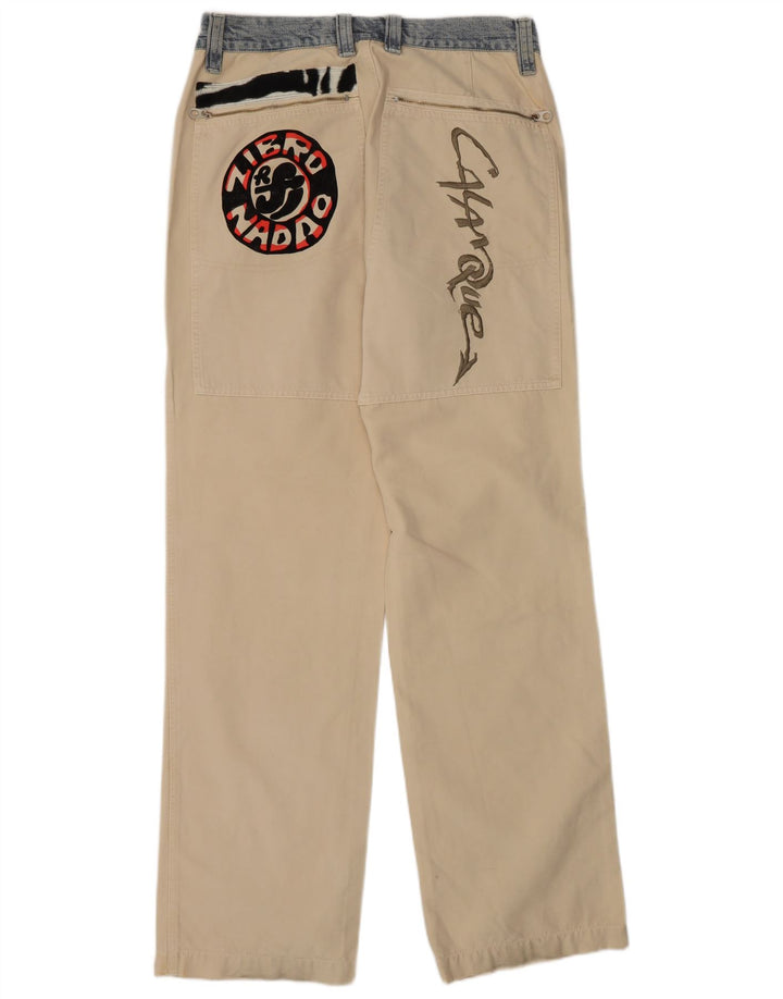 Think Pink Pantalon cargo régulier pour homme EU 48 Medium W32 L33 Coton beige