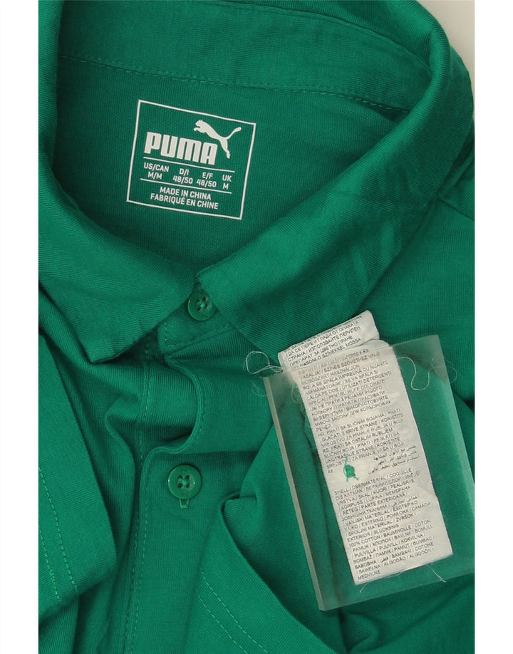 PUMA Mens Polo Shirt Medium Green Cotton Vintage Puma and Second-Hand Puma from Messina Hembry 