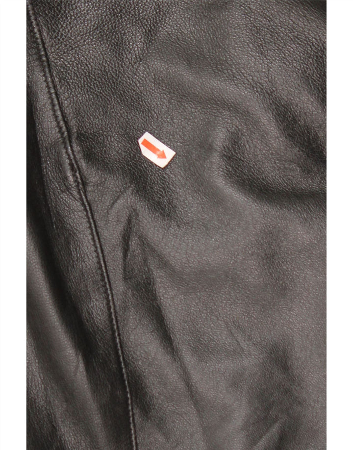 VINTAGE Jupe en cuir femme Medium W28 Noir