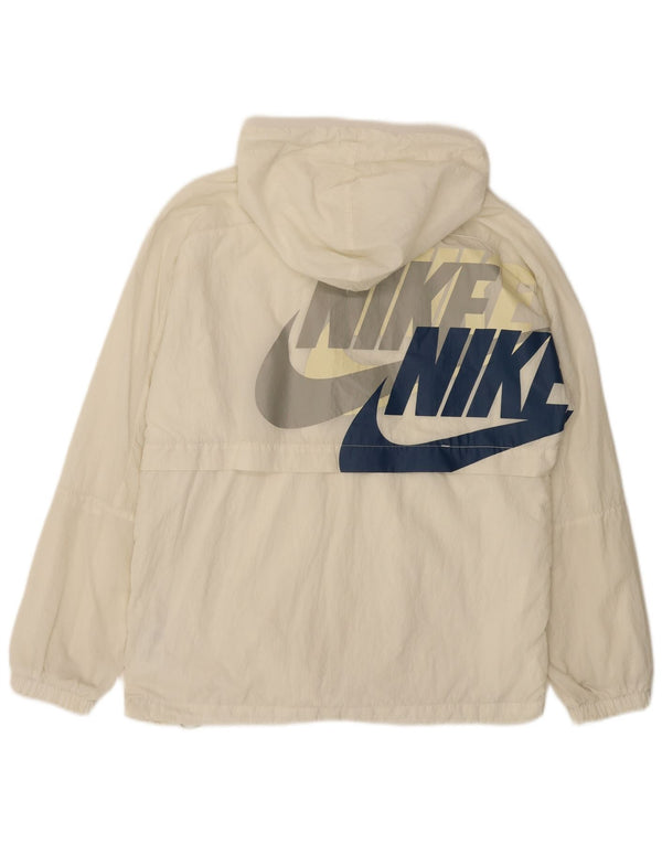 NIKE Veste de survêtement à capuche graphique pour homme Petit nylon blanc cassé