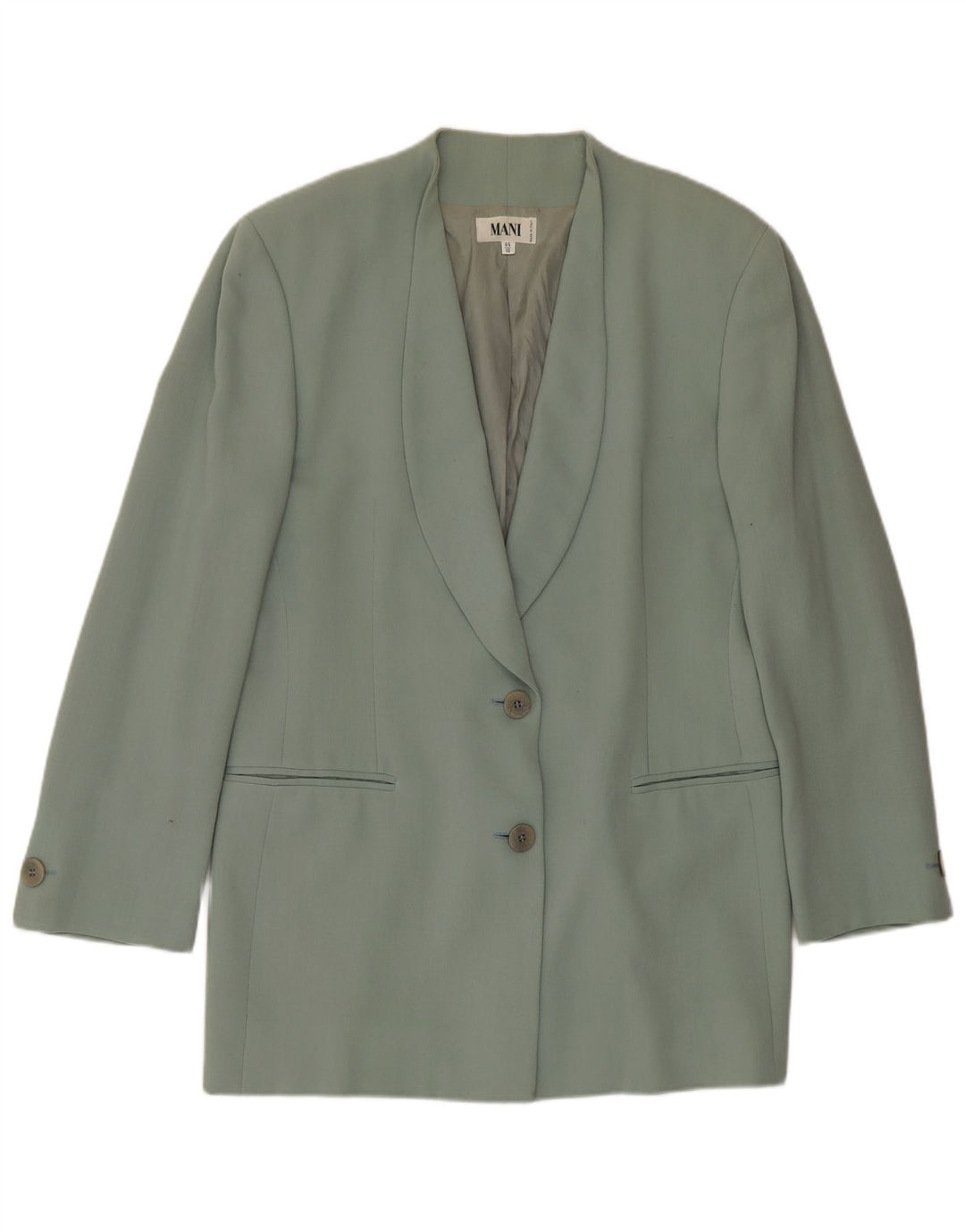 MANI Veste Blazer 2 Boutons Femme IT 44 Laine Vierge Vert Moyen