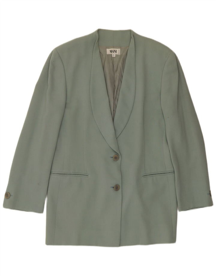 MANI Veste Blazer 2 Boutons Femme IT 44 Laine Vierge Vert Moyen