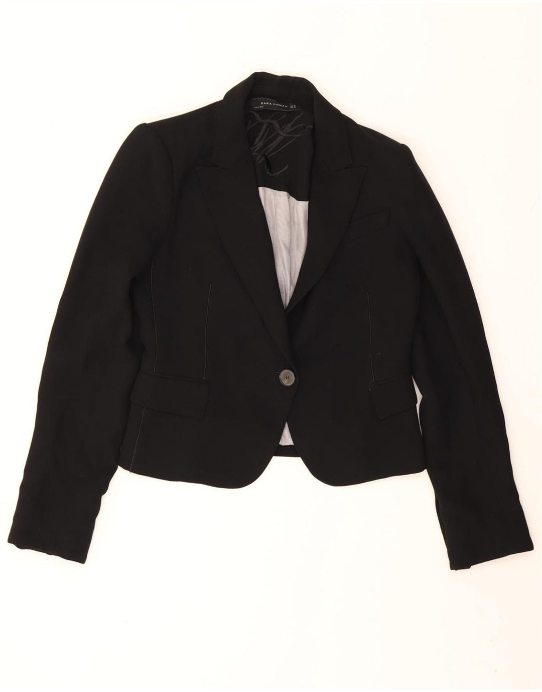 Zara Veste Blazer 1 Bouton Femme EU 38 Petit Noir